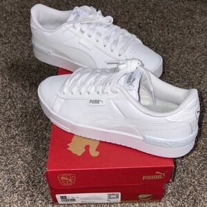 Puma White Low-Top Platform Sneakers